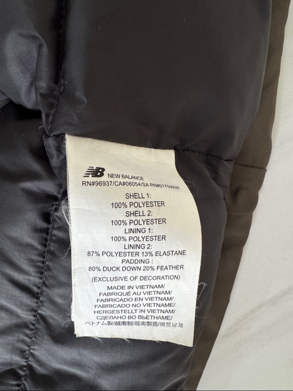 New Balance Olive Green Light Puffer Jacket - Picture 3 of 4